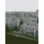 Singapur od vysoké patro byt vektorové ilustrace